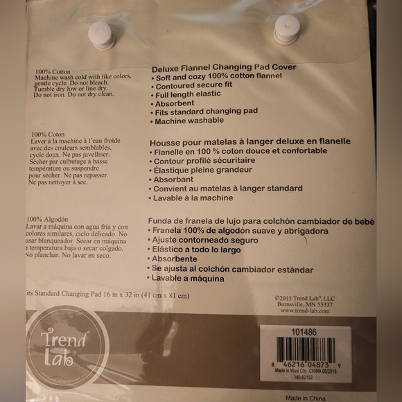 Trend Lab Deluxe Flannel Changing Pad Cover with Owls. Brand New. - Picture 4 of 4